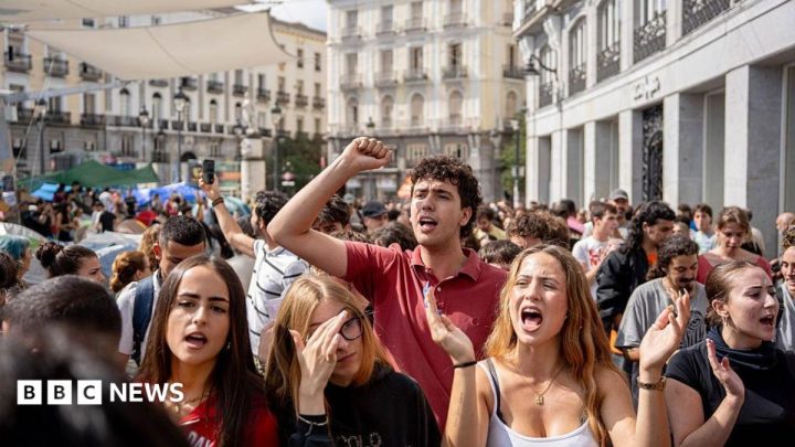 Spain announces ban on evictions after protests over 87-year-old woman's removal from flat