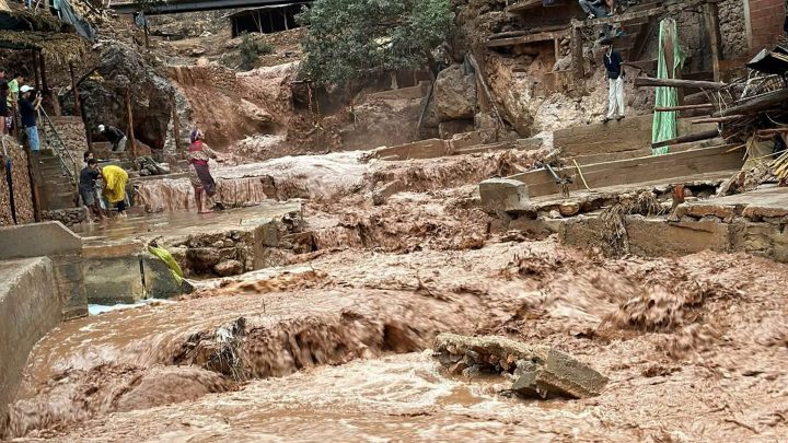 Flash floods surge through Morocco’s Atlas Mountains
