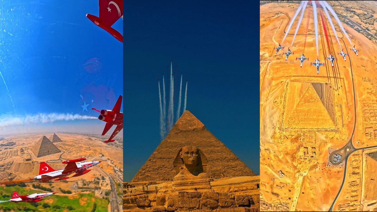 Turkish jets perform dramatic flyover above Egypt’s pyramids