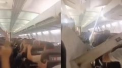 Panic on board Iranian plane as violent shaking rips cabin apart
