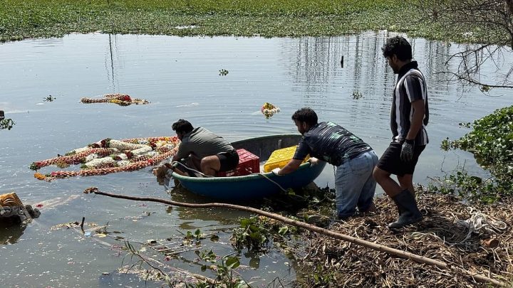 Over 700kg of POP Ganesha idols, festival waste removed from Halanayakanahalli lake