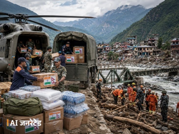 नेपाल की तबाही में भारत बना सबसे बड़ा सहारा: 5 खेप में 74 टन राहत भेजी; डॉक्टर, रेस्क्यू एक्सपर्ट और फोरेंसिक टीम भी पहुंचाई1:10Play video