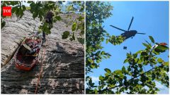 Rescuer runs 1.5 miles with blood to save climber after 20-foot fall