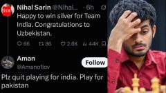 ChessOlympiad medallist Nihal replies to 'play for Pakistan' troll with 3 words