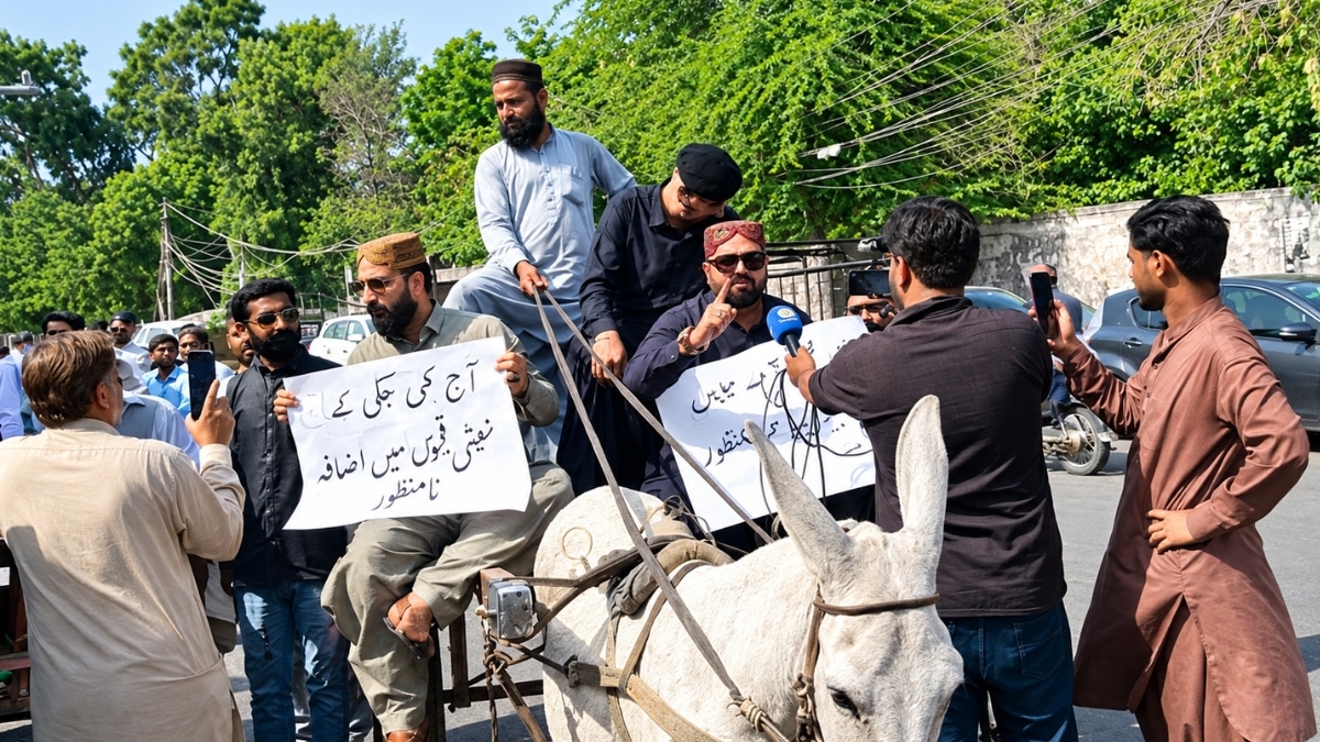 PTI MPA Rides Donkey Carts to Sindh Assembly in Protest Over Fuel Prices