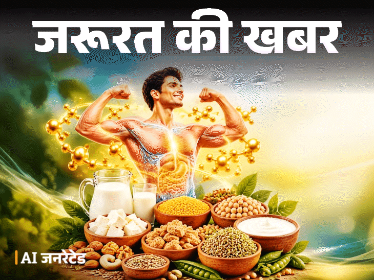 जरूरत की खबर- शाकाहारियों के लिए प्रोटीन के बेस्ट सोर्स: डॉक्टर से समझें शरीर में प्रोटीन के 10 जरूरी काम, डेफिशिएंसी के 8 संकेत1:26Play video
