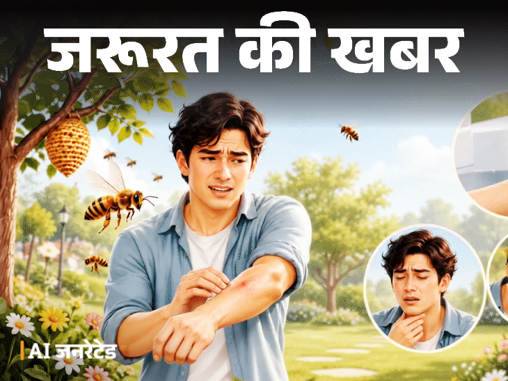 जरूरत की खबर- मधुमक्खी डंक मारे तो क्या करें: मामूली डंक में करें 6 घरेलू उपचार, ये 5 संकेत दिखें तो तुरंत डॉक्टर को दिखाएं1:11Play video