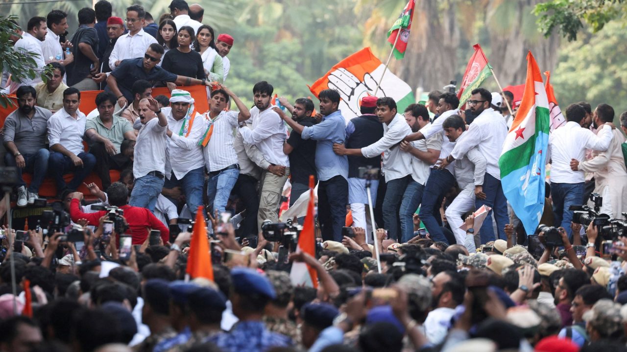 Photos: Protests over voter lists escalate in India’s capital