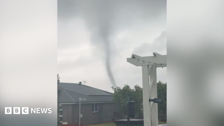 Rare tornado whips through small Australian town