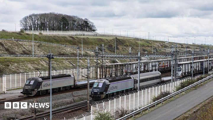 Bus hits train stopped on French side of Channel Tunnel, with 19 injured