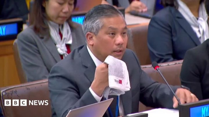 Myanmar diplomat breaks down as he urges world to 'end our suffering'