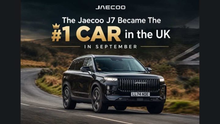 The Jaecoo J7 Tops UK Sales Chart in September