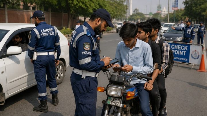 Lahore Traffic Police Seize Motorcycle With 113 E-Challans
