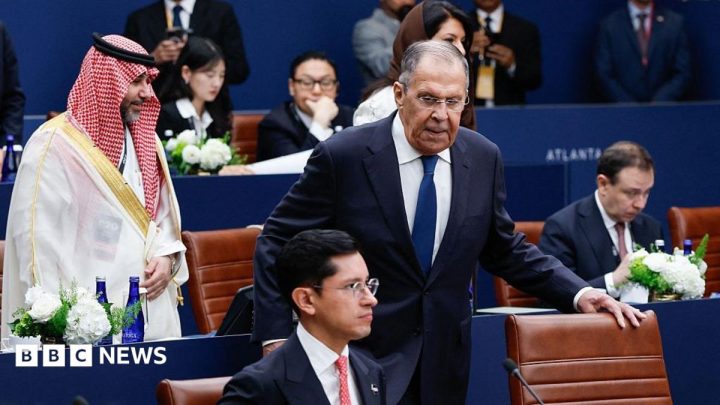 G20 'family photo' cancelled after protests over presence of Russian minister