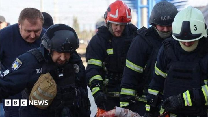 Russian drone attack on Ukrainian train station kills at least 14, officials say