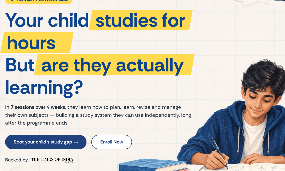 SpotlightLimited seats left: ₹14,999 — The Study Smart Masterclass for Grades 6–10, with a personal study plan & TOI certification