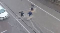 Woman rescued after being swept away by Istanbul flash flood