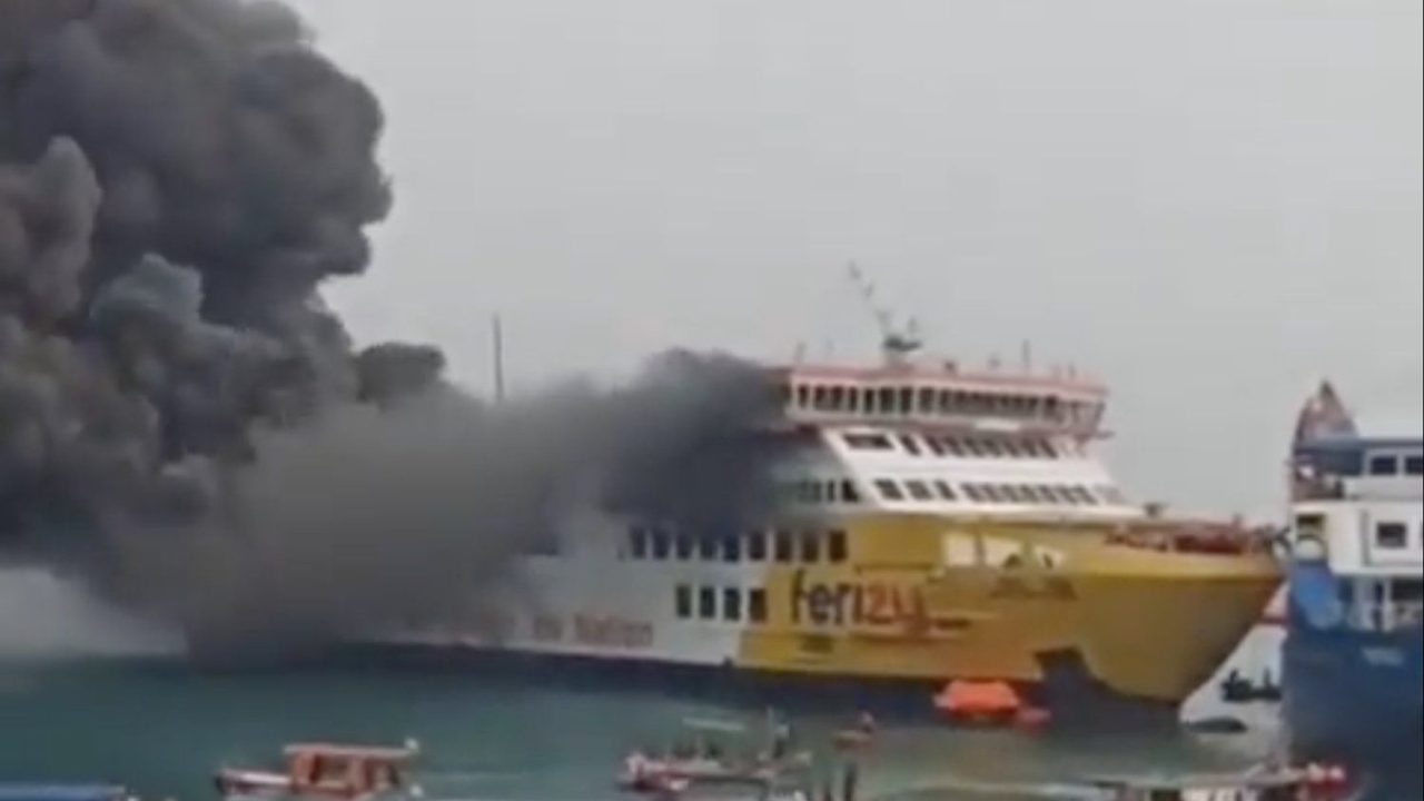 Ferry catches fire near Indonesian port, all passengers rescued