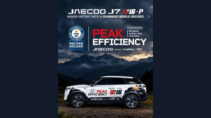 JAECOO 7 SHS-P Sets Guinness World Record for Fuel Efficiency in UK Three Peaks Challenge