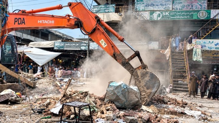 Govt Demolishes Dozens of Shops Along Peshawar’s Ring Road Over Encroachments