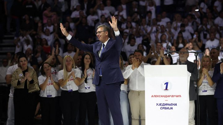 Serbian populist leader Vucic launches campaign for prime minister