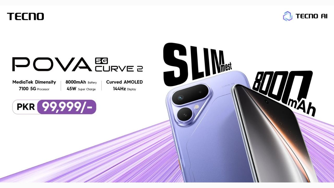 TECNO POVA Curve 2 5G Launches in Pakistan – The World’s Slimmest 8000mAh 5G Phone at PKR 99,999
