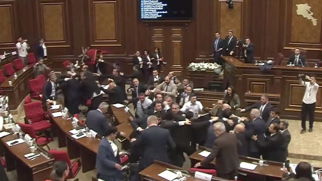 Armenian parliament turns into a boxing ring, third time in a month