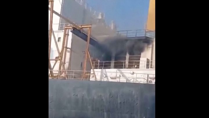 Iran says four tankers on fire after striking mines in Hormuz